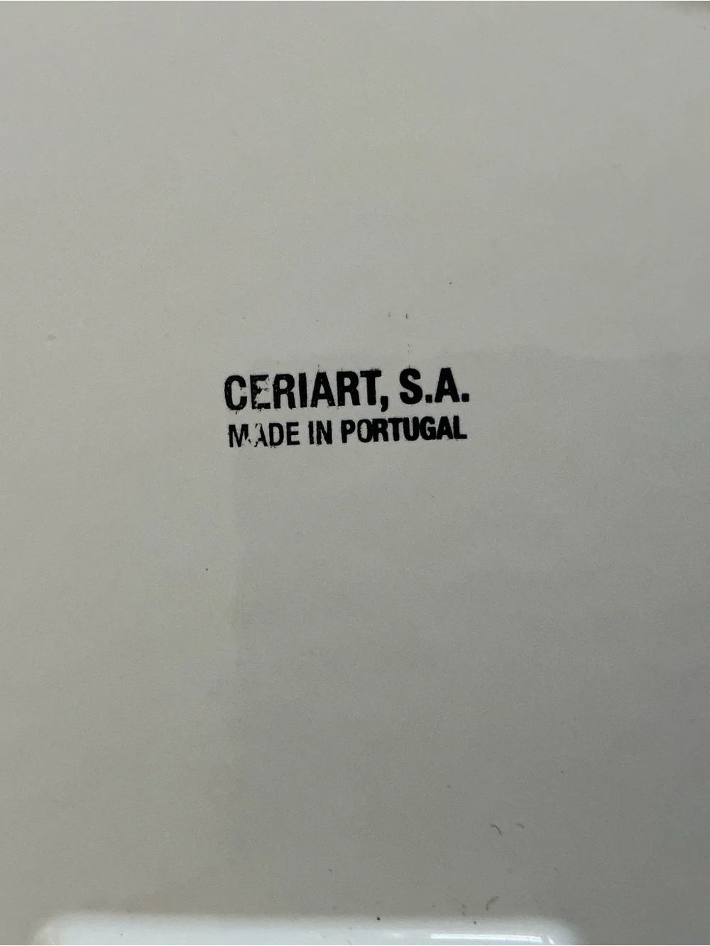 Vintage Ceriart large white scalloped edge platter large tray 19x13” Portugal